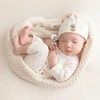 Knitted Baby Blanket with Tassels Newborn Photography Props Knit Throw Fringe Soft Blanket for Baby Accessories Newborn Backdrop 4