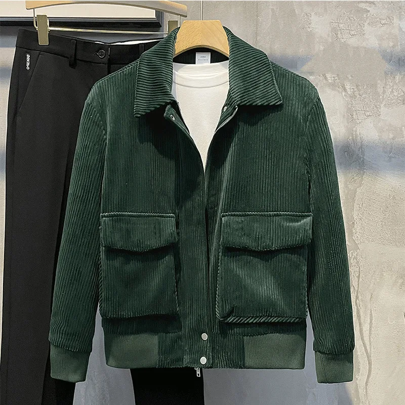 Giacca Blazer Uomo In Velluto A Coste Vintage, Collo Coreano E Bottoni, Perfetta Per Un Look Casual E Alla Moda