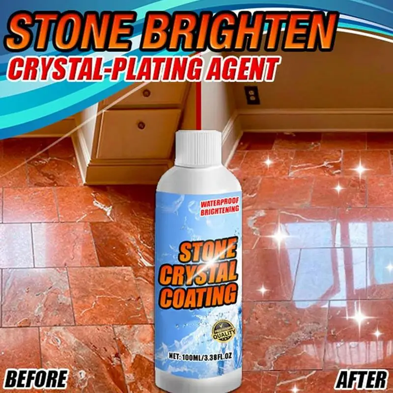 Stone Crystal Plating Agent 100ml Stonework Coating Agent Gentle Detergent Stain Fighter for Stone Tile and Furniture