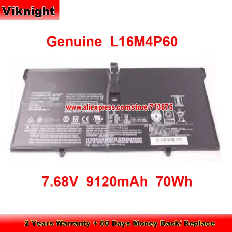 

Genuine L16M4P60 Battery 5B10N01565 for Lenovo Yoga 131KB 6 Pro-13IKB 920 920-13IKB-80Y7 L16C4P61 920-131kb 7.68V 9120mAh 70Wh