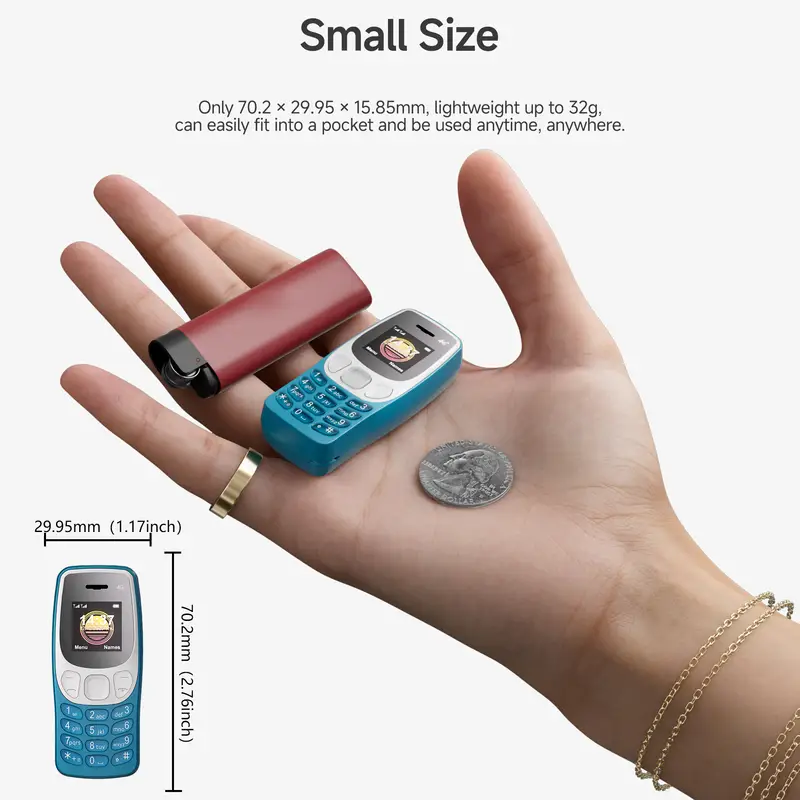SERVO BM80 2G VS 4G Mini Mobile Phone Dual SIM Speed Dial Auto Call Recording Blacklist Magic Voice Small Cellular Phones Type-C - Image 6