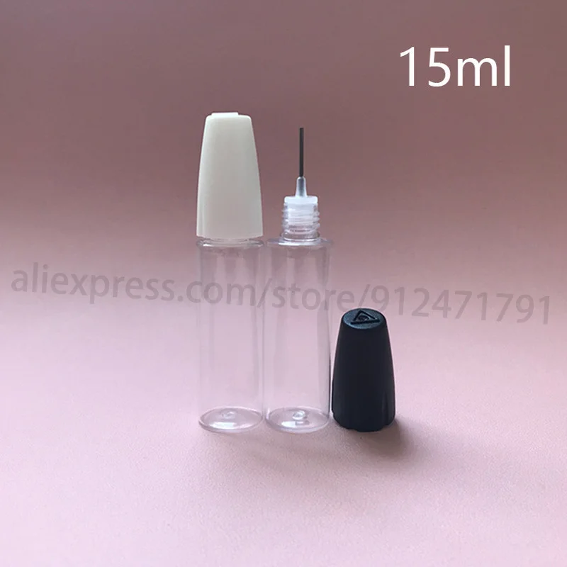 

200Pcs 10ML 15ML PET Clear Vial With Long Thin Tip Dropper Bottle For Empty Oil Accessories Liquid Jar