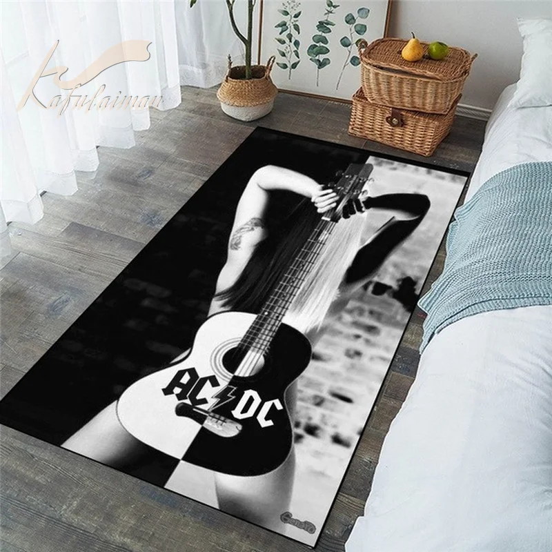 AC Music Area Rug DC Rock Symbol Art Band For Fans Large living Room | Дом и сад