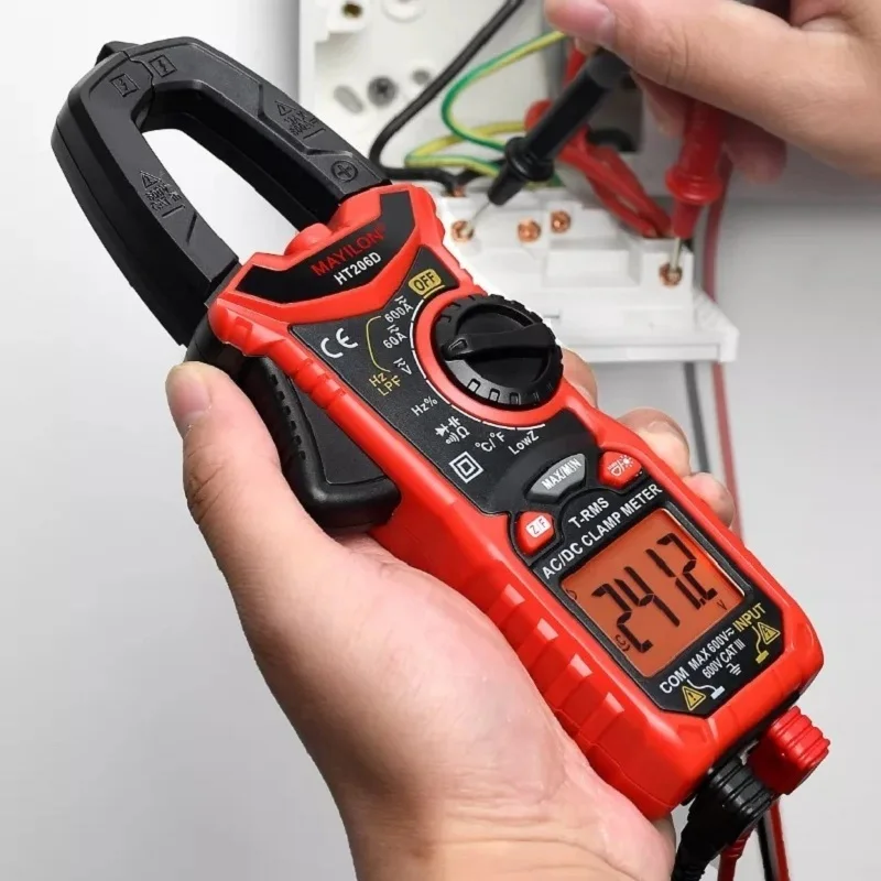 

Mayilon HT206A HT206B HT206D 600A Digital Clamp Multimeter for Measuring AC/DC Voltage Current NCV Temperature Voltmeter