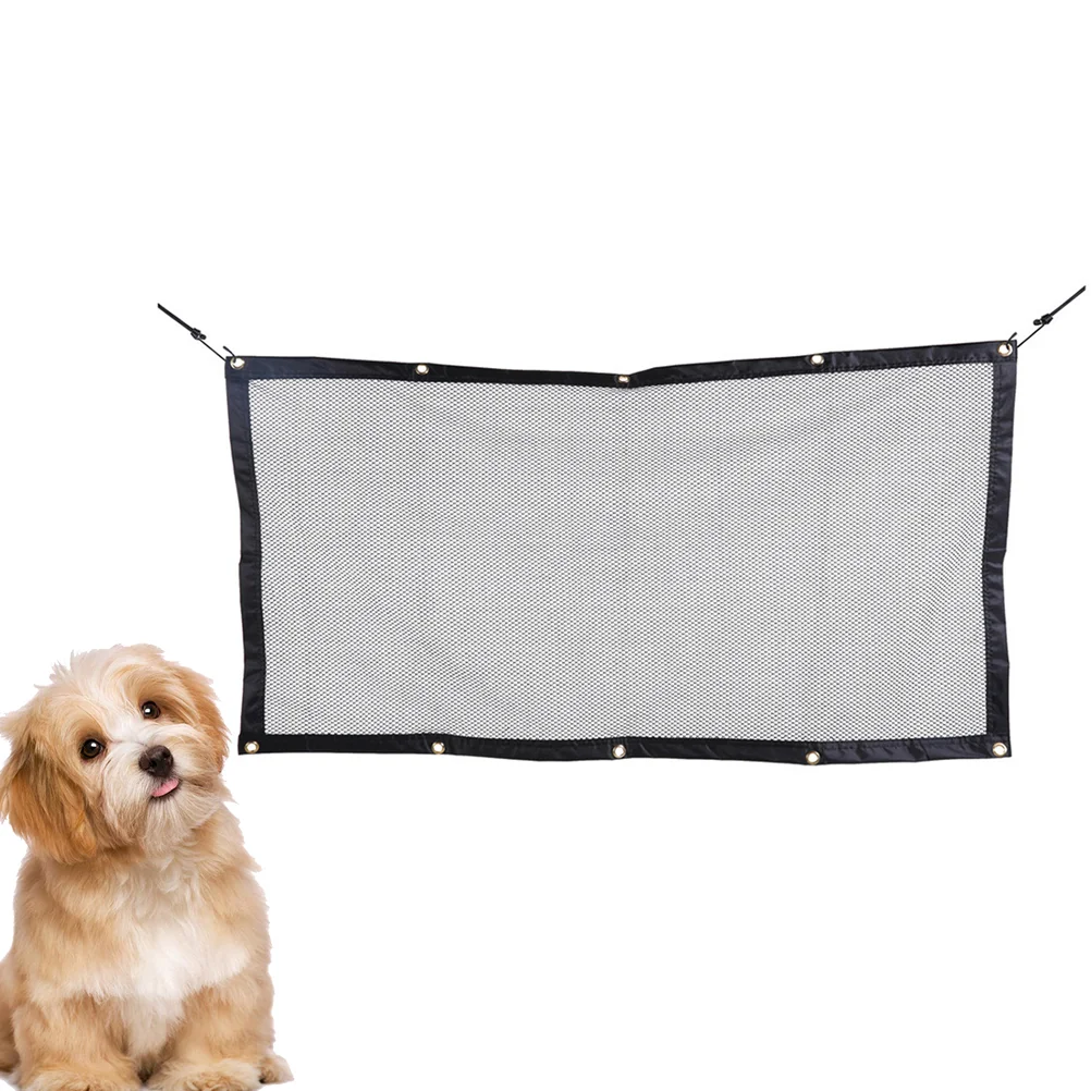

Dog Safety Fence Separation Guard Mesh Safety Foldable Dog Fence Net for Car Home (Black)