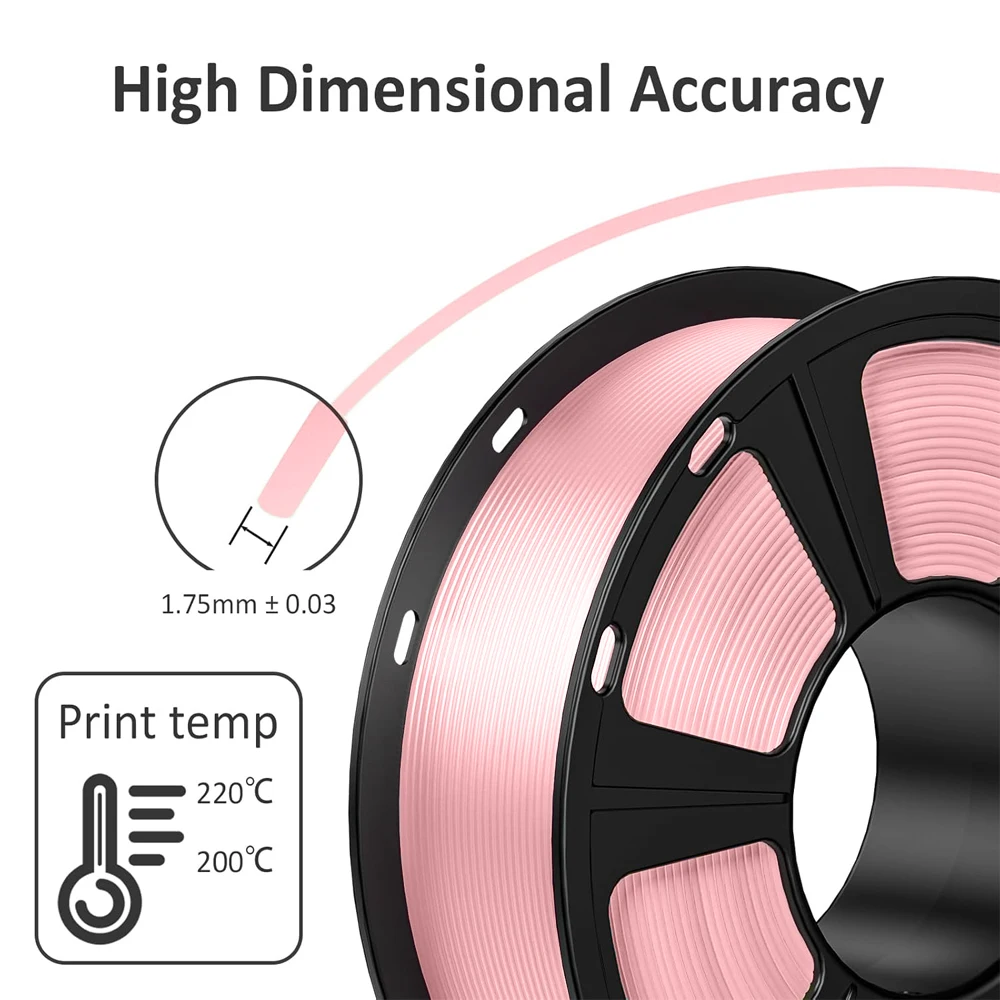 실크 PLA 3D 프린터 필라멘트 1.75mm는 대부분의 3D 프린터에 적합하며, 마카롱 색상 1kg (2.2 lbs) 1롤입니다.