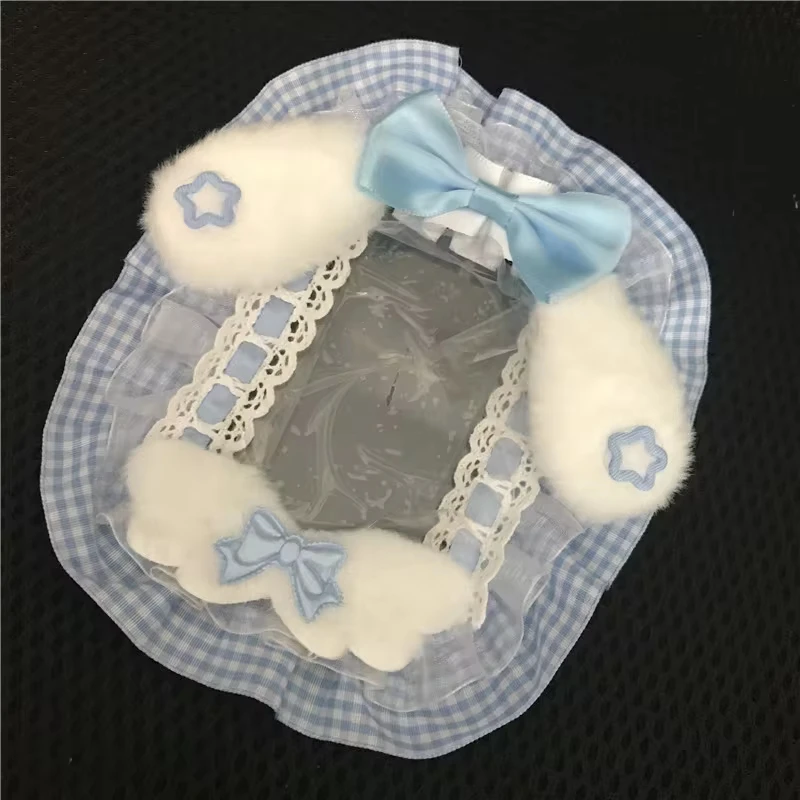 K-Pop Kawaii Handmade Lace Photocard Toploader Card Case Holder Keychain Fans Photo Protective Cover Cute Lolita Badge Ornament 5