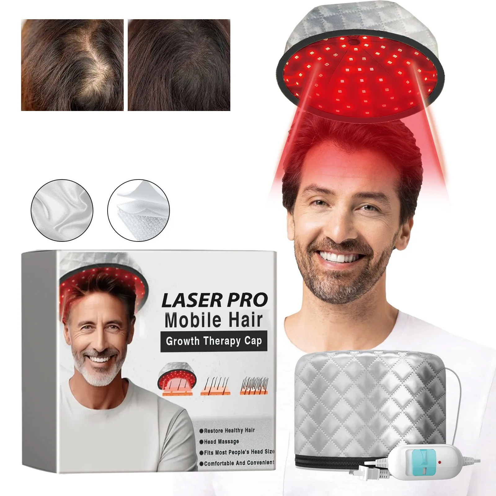 غطاء علاج تساقط الشعر بالأشعة تحت الحمراء