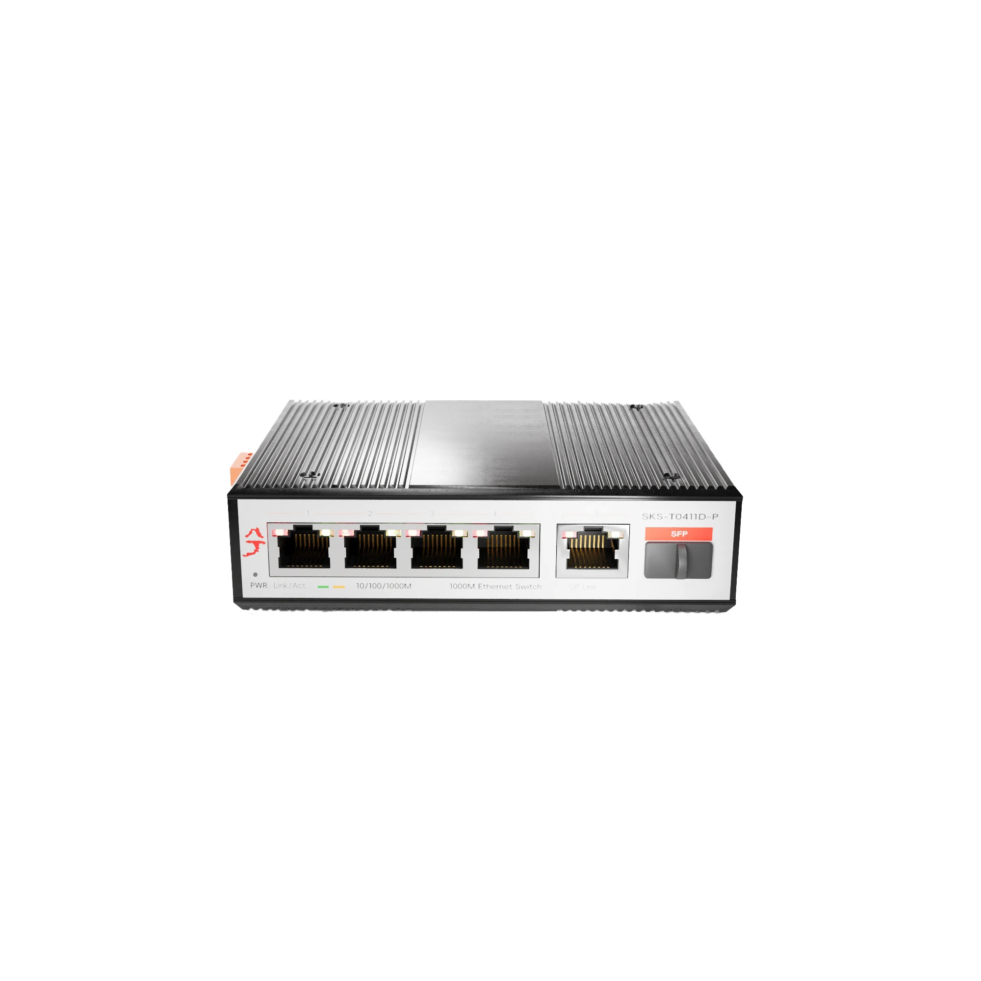 Industrial Standard POE Network Switch Dual Power Supply Redundant Input 4 POE Ports 1 RJ45 Port 1 SFP Slot Switch IP40 Shell