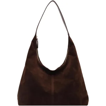 Women Suede Shoulder Bag Large Capacity Hobo Bags Handbag with Zipper Slouchy Bag Commuter Travel Bag Purses and Handbags