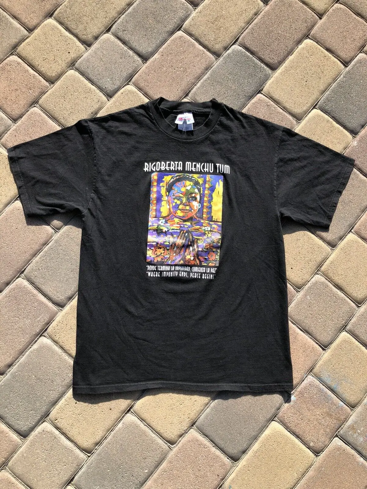 Vintage Rigoberta Menchu Tum Guatemala Human Rights Activator Femminista T Shirt Maniche Lunghe