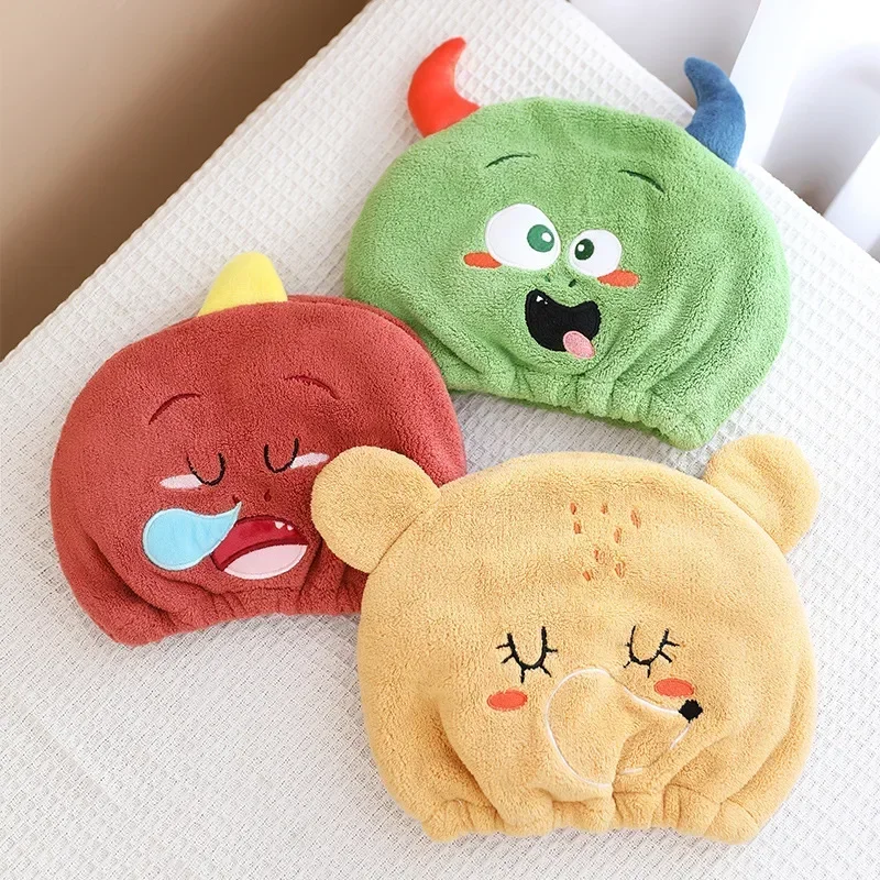 Cute Animal Kid Hair Drying Towel Cap Quick-dry Wrap Microfiber Super Absorption Hair Twist Kid Bath Hat Bathroom