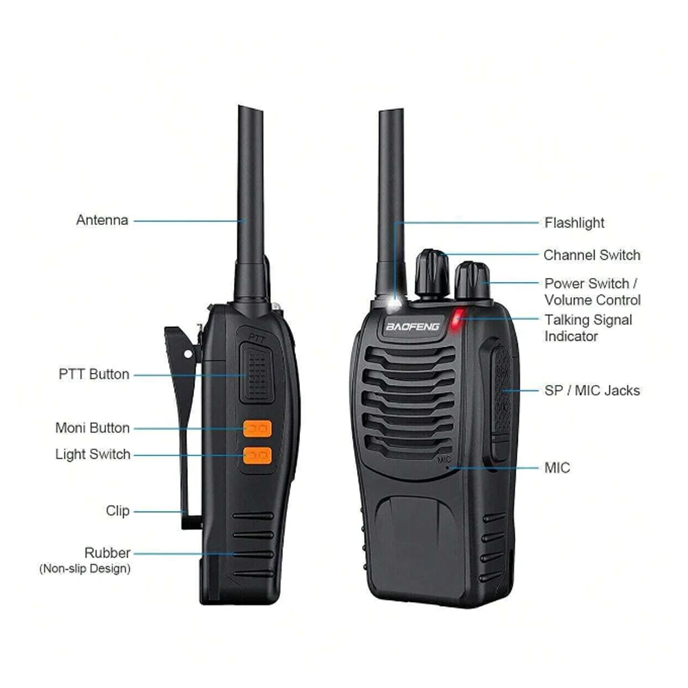 Baofeng BF-88E Pmr Handheld Intercom Communicator 16 Kanaal Lange Afstand Gesprek Walkie Talkie 5W 446Mhz Home Hotel Radio 5