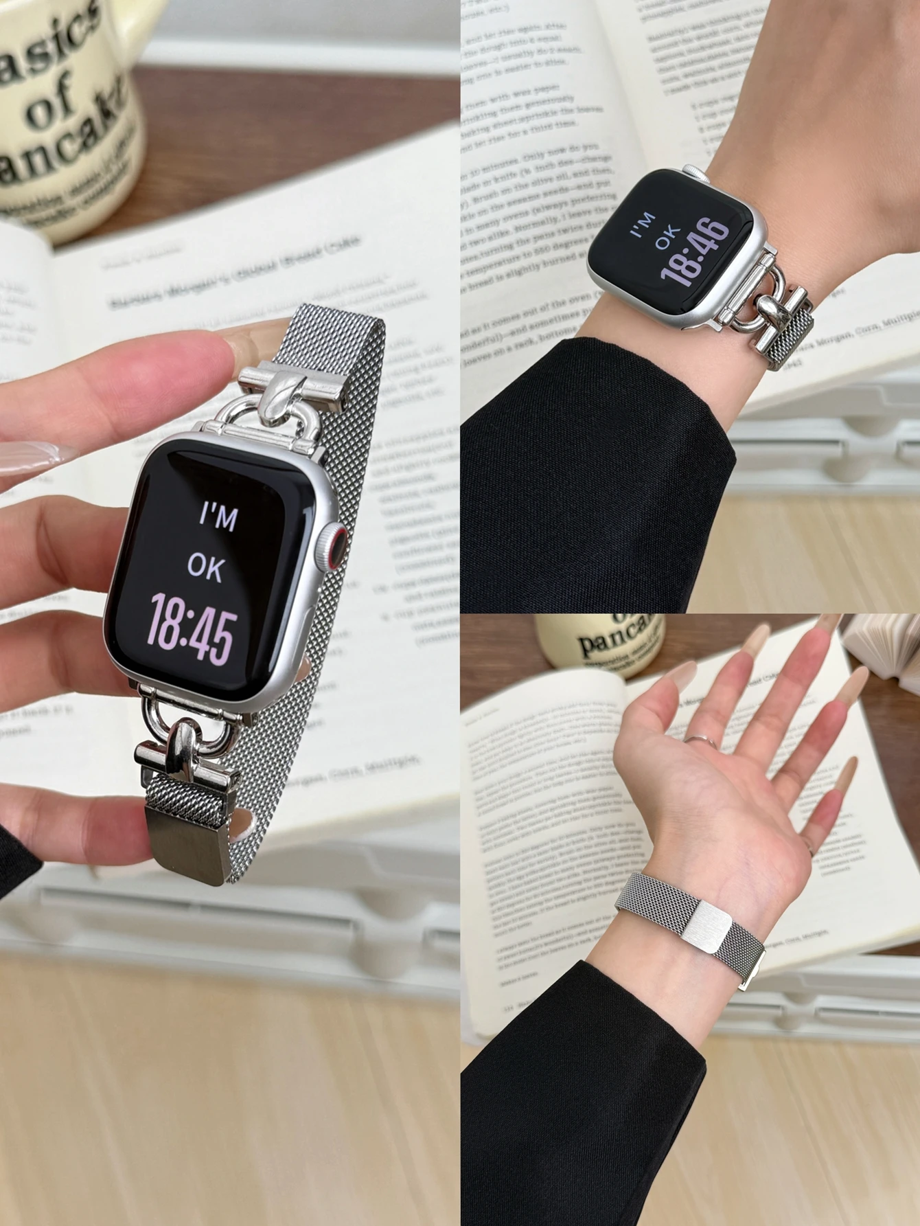 Elegant Butterfly Milanese Watch Band for Women, Fits Multiple Sizes