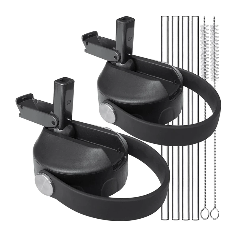 

Straw Lids Flexible Handle Replacement Lid Straws Fit For Hydro Flask Wide Mouth Top Cap 32 40 Oz