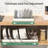 Expandable Kitchen Cabinet Pot Lid Organizer Rack Adjustable Divider Retractable Compartments Dish Storage Utensils Racks Holder 1