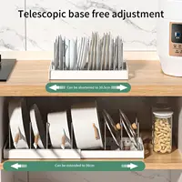 Expandable Kitchen Cabinet Pot Lid Organizer Rack Adjustable Divider Retractable Compartments Dish Storage Utensils Racks Holder 1