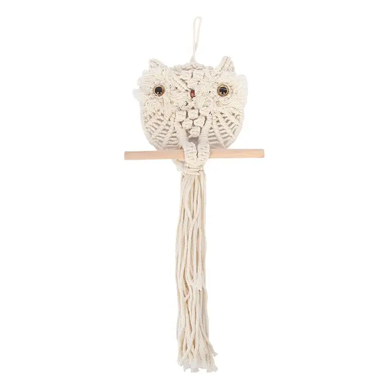 

Woven Macrame For Wall Tapestry Macrame Owl Shape Pendant Cotton Rope Macrame Tapestry Arts For Study Room Living Room Bedroom
