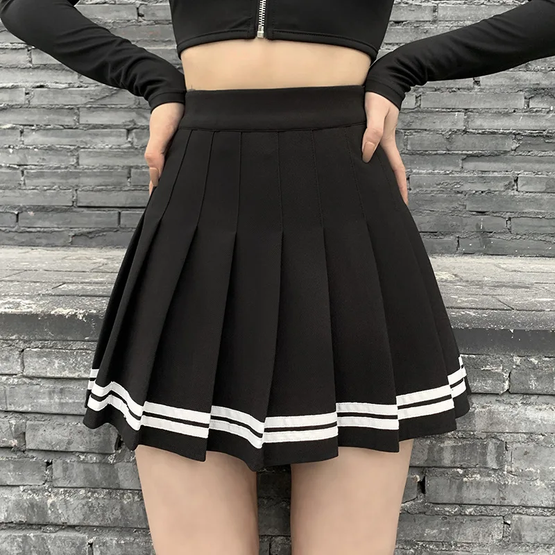 Sexy Women Pleated Skirt 2022 Spring New High Waist Chic A Line Casual Preppy Belt Mini Skirt Vintage Knitted Fabric Lined Skirt silk skirt