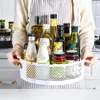 360 Degrees Rotating Plastic Storage Rack Bathroom Toiletries Storage Rack Kitchen Edibles Oil Seasoning Bottle Storage Tray 2