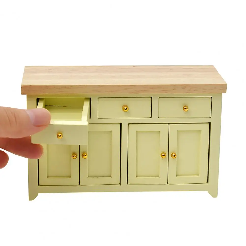

Great Mini Wooden Cabinet Dollhouse 1:12 Decoration Mini Dollhouse Cabinet Lightweight Wide Application