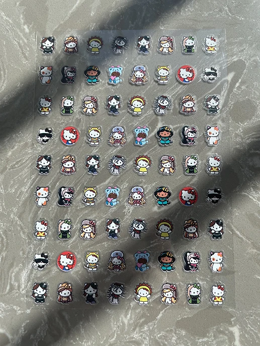 1pcs Pvc 미니 헬로키티 문구 스티커 네일 아트 방수 장식 노트북 병 상자 전화 케이스 키보드 친구 선물