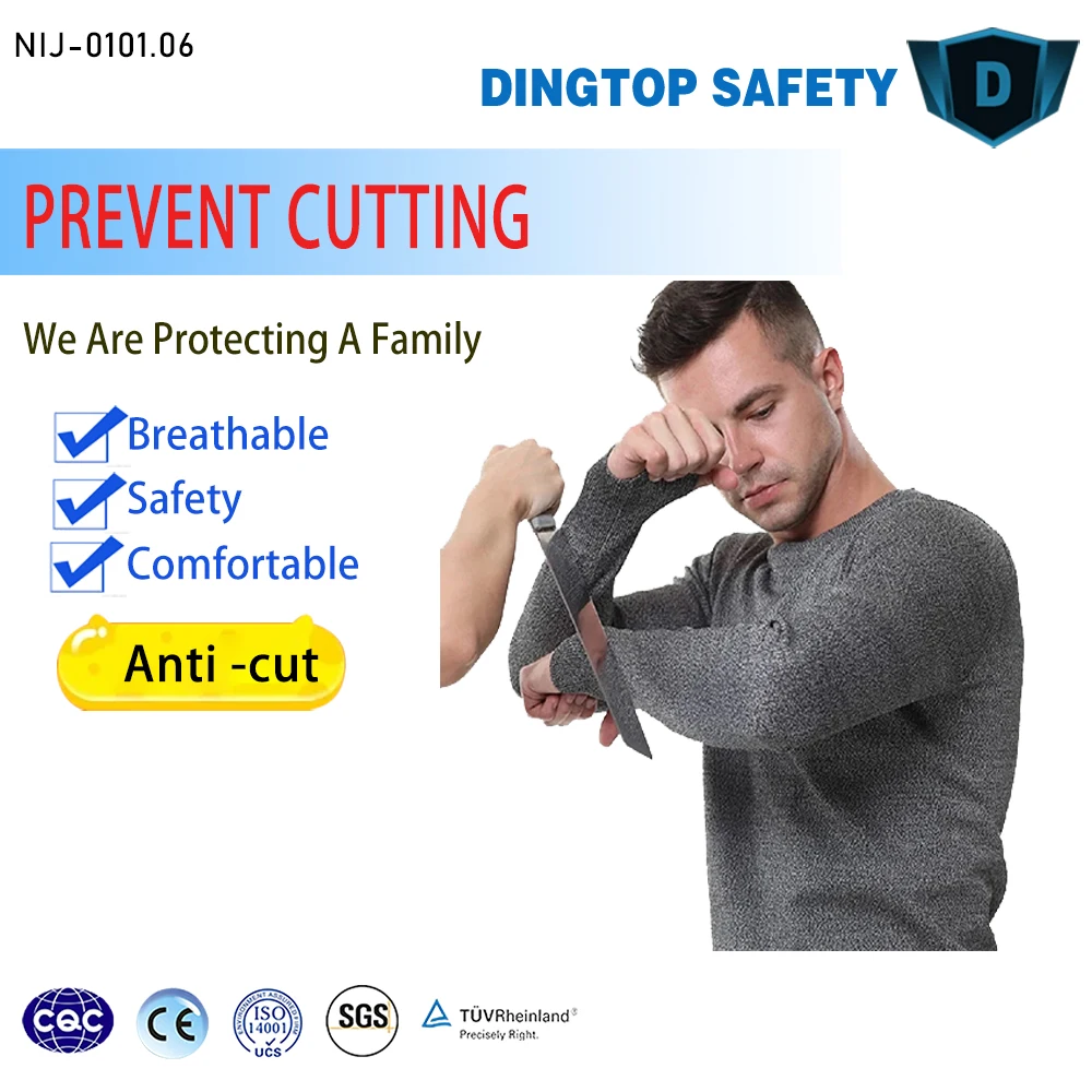 

EN388 EN420 CTC4 PE/HPPE Cut-proof Clothing Zipper Suit Special Forces Stab-resistant Anti-knife Anti-cut Clothing Anti-biting