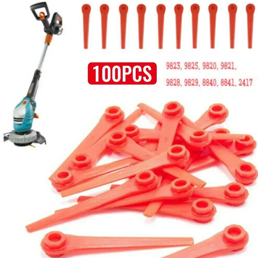 100Pcs Brushcutter Plastic Blades Grass Trimmer Head For GARDENA RotorCut ComfortCut AccuCut Strimmer Lawn Mower grass trimmer head grass trimmer lawn mower trimmer blade aluminum trimmer head grass trimmer line