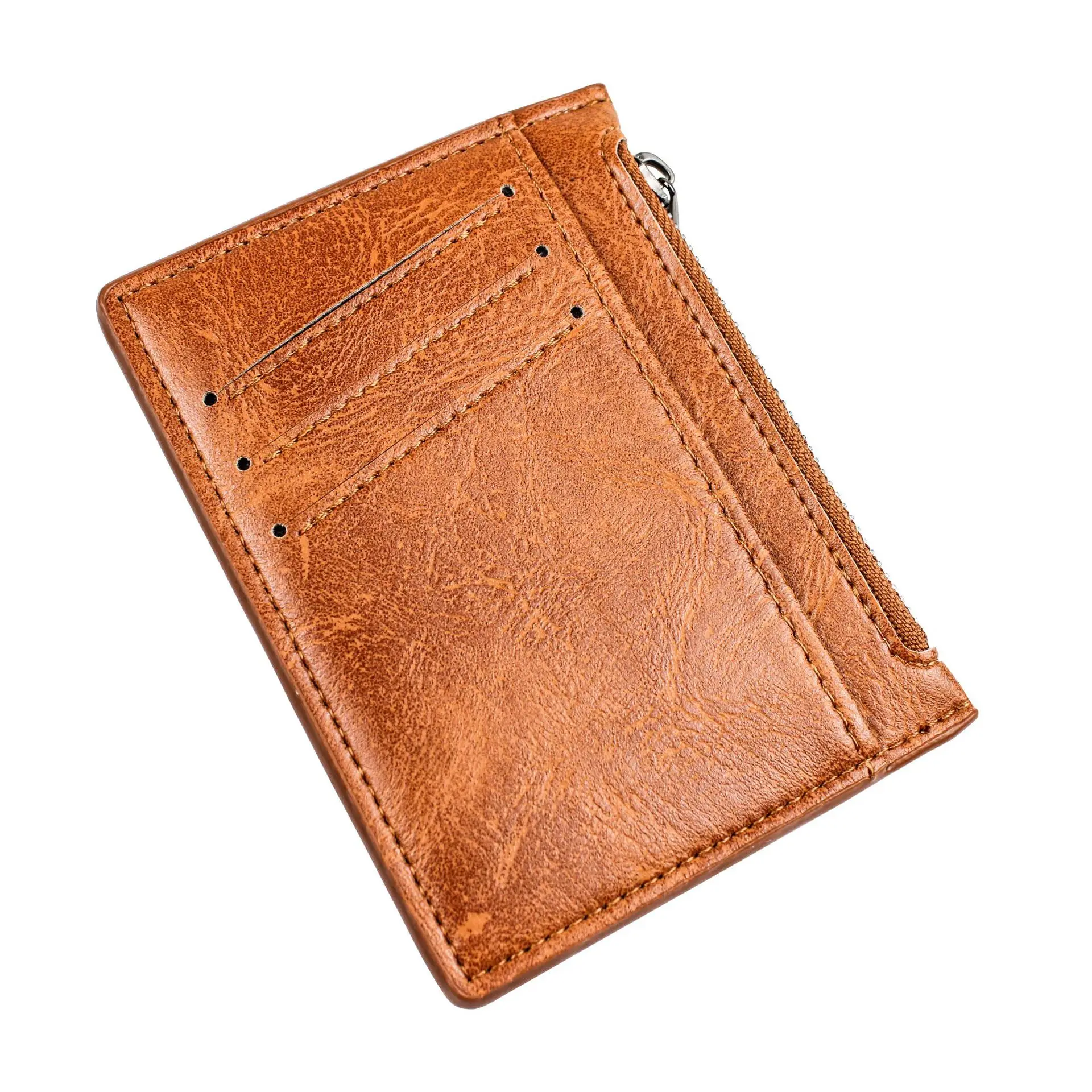 Slim PU Leather Wallet Card Holder with Multi-Card Slots