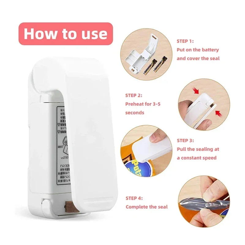 Mini heat bag sealing machine package sealer bags thermal plastic food bag closure portable food packaging heat