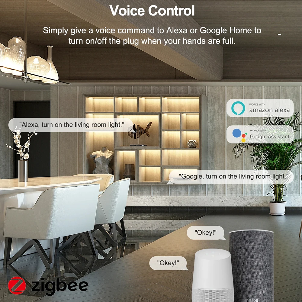 Enhanced Smart Zigbee Electric Extension with Power Monitoring, 16A Capacity