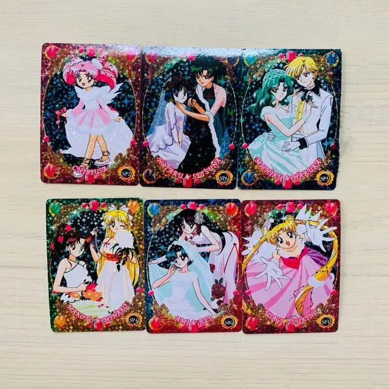 

6Pcs/set Self Made Sailor Moon Wedding Dress Kaiou Michiru Sailor Saturn Anime Character Classic Serie Nostalgia Collection Card