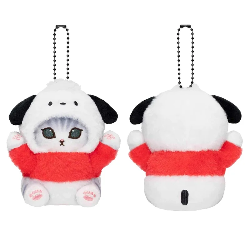 thumbnail image 1 of Nuevo llavero de peluche Kawaii Mofusand Cross-Dressing Sanrio Hello Kitty Kuromi, colgante de mochila de muñeco de peluche de anime de 10-12 cm, 1 of 5