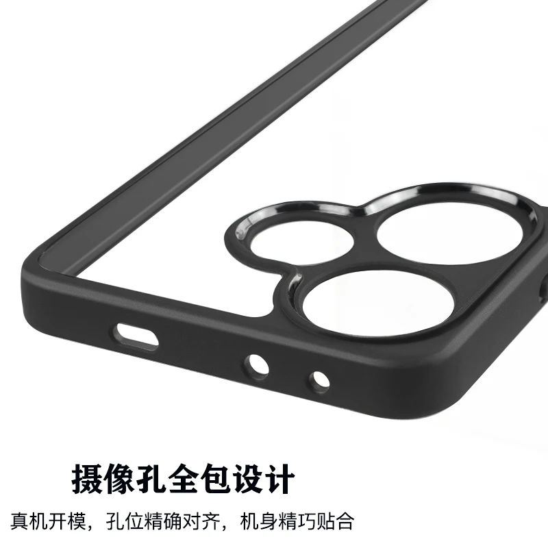 Sleek Black Edge Transparent Shockproof TPU Protective Phone Cover