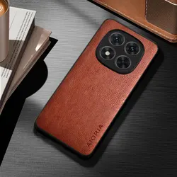 Elegant Business - Style PU Leather Phone Case - Durable & Stylish Cover - Note 15 pro plus (Brown)