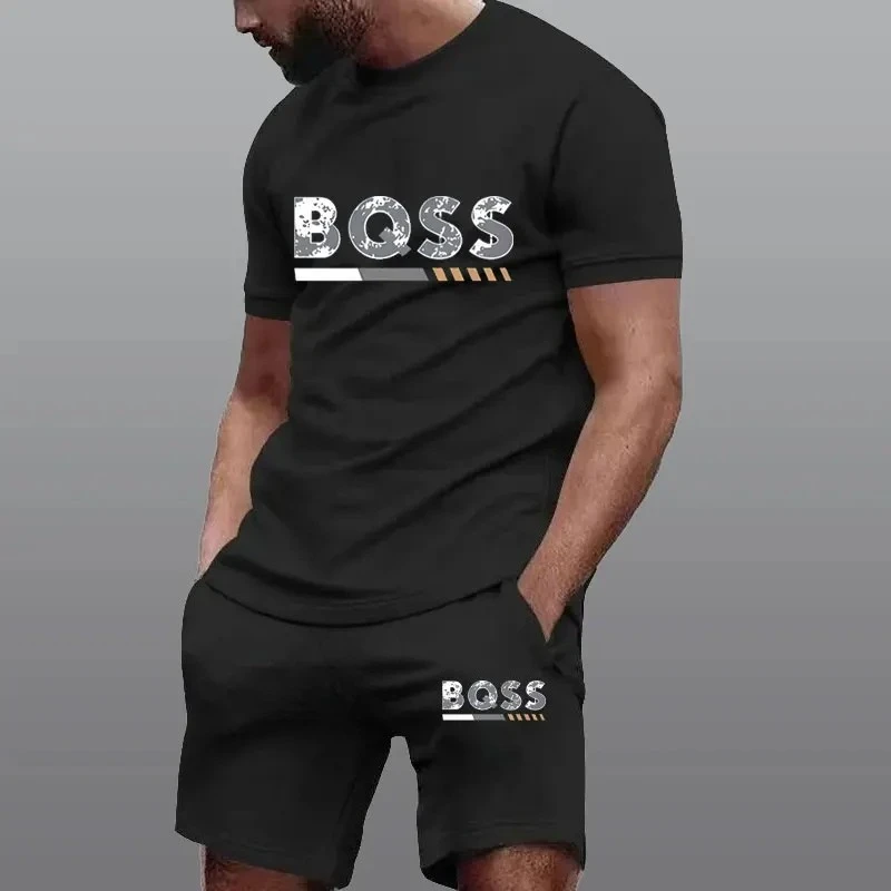 Vêtements de sport d'été pour hommes, ensemble deux pièces, mode, fitness, course à pied, décontracté, séchage rapide, ensemble short à manches courtes, vêtements pour hommes