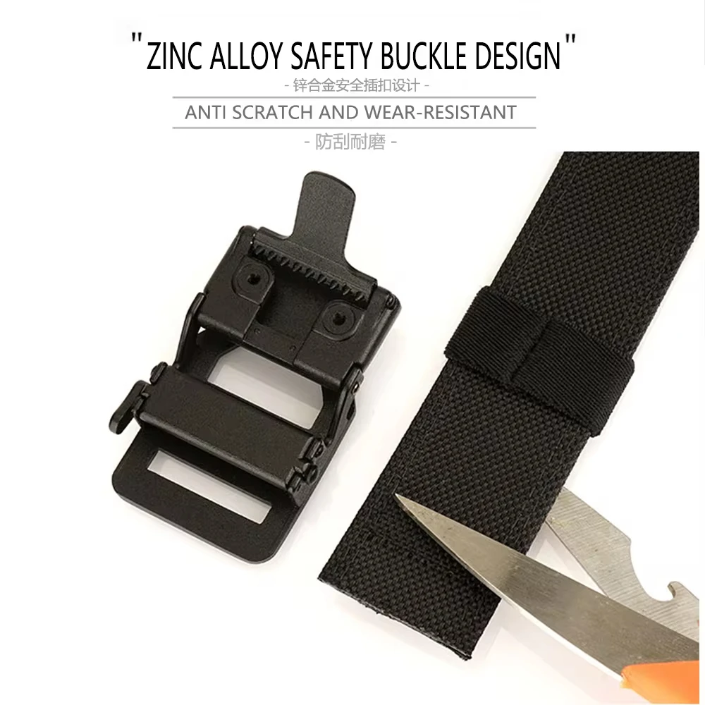 Tactical double-layer thick waistband men's outdoor nylon waistband 3.8 Wide upgraded automatic buckle gun TUSHI Brand