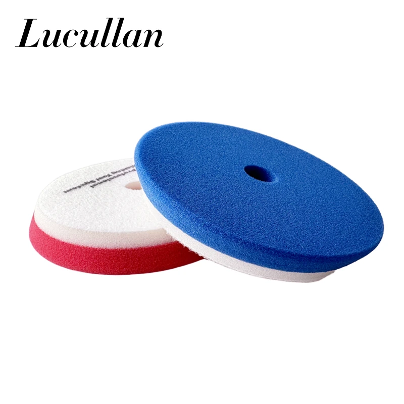 Lucullan 백킹 플레이트 연마 버퍼 패드, 컴파운딩 및 왁싱용 2 층 하이브리드 후크 및 루프 스폰지, 5 인치