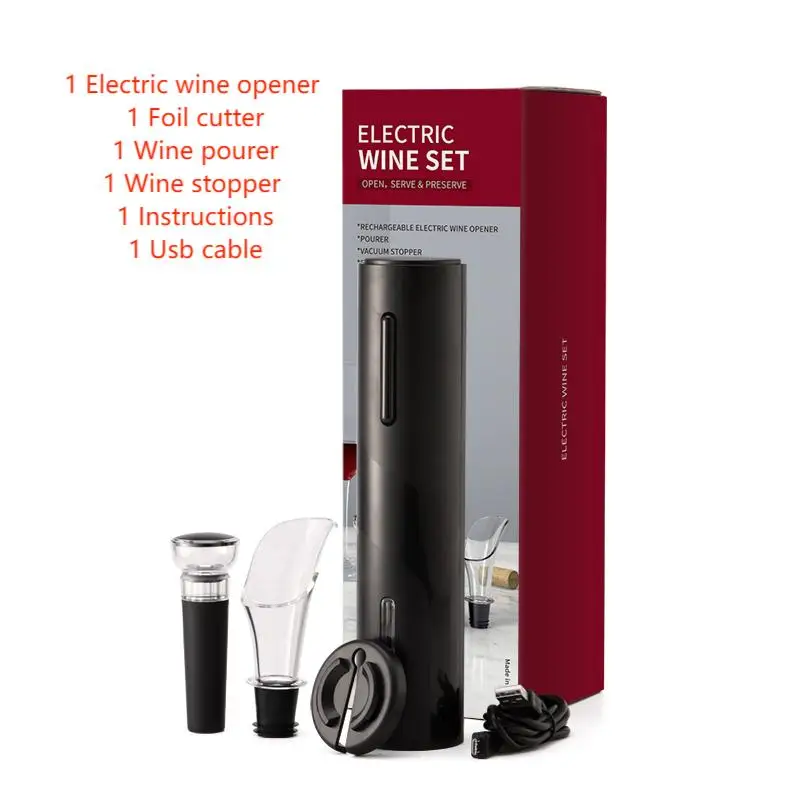 Rechargeable Automatic Corkscrew Creative Wine Bottle Opener with USB Charging Cable Suit for Home Use Electric Wine Opener electric wine opener