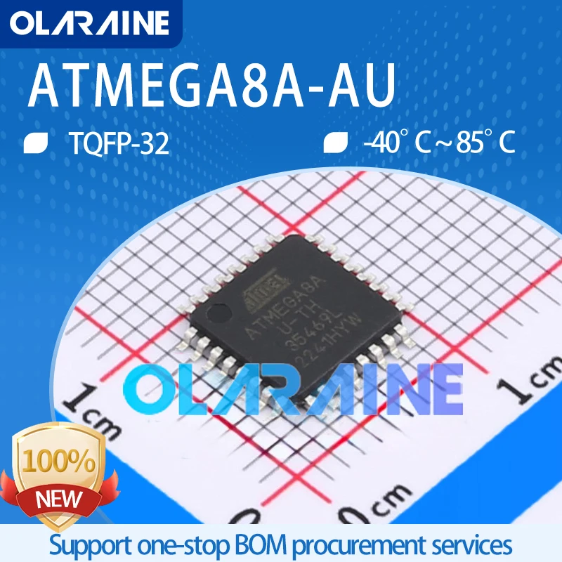 

1-10Pcs ATMEGA8A-AU TQFP-32 8-bit microcontroller - MCU AVR 8KB 512B IC chips