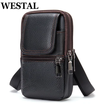 Borsa a tracolla da uomo nera, borse per telefono, piccole borse da cintura, marsupi da uomo, borse a tracolla casual