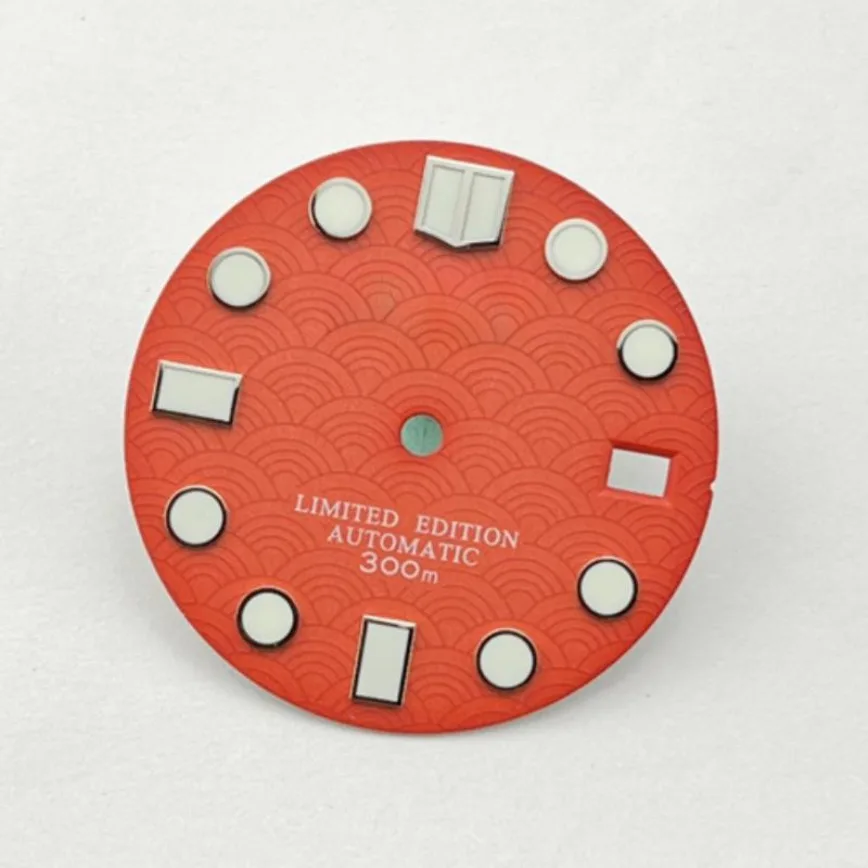 Fishscale Dial Gold Red Black Green Luminous Dial 28.5mm for NH35A/4R35/NH36 Movement Watch Accessories NH35 Dial