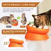 Cat Puzzle Toy Slow Feeder Bowl Fun Interactive Slows Down Pets Eating Protect Kitty Neck Multifunction Pet Feed Slanted Design 3