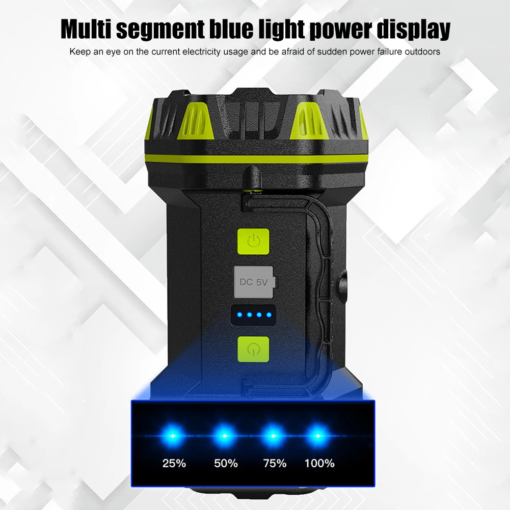 USB 야외 탐조등 LED 캠핑 램프, 방수 야외 휴대용 랜턴