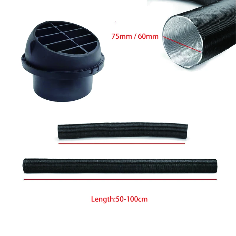 Car Air Heater Ducting Pipe Outlet Parking T Y Branch For Eberspacher For Propex Diesel Heater 60mm 75mm Pipe Combustion