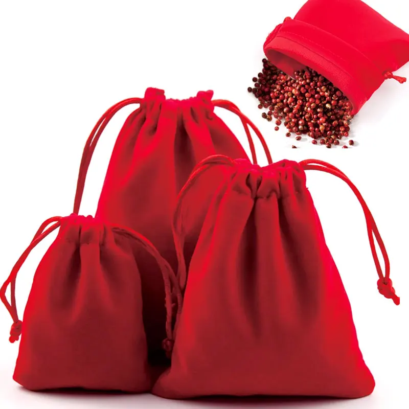 Velvet Drawstring Bags Cloth Gift Bag Storage Pouch for Jewelry Wedding Party Candy 5/10Pcs 5x7-15x20cm