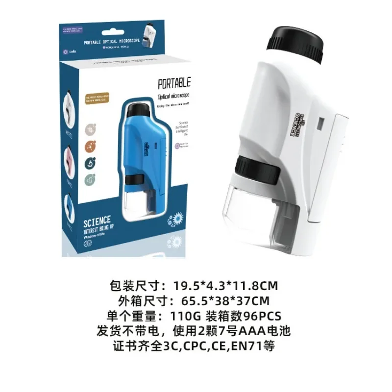 Handheld Microscope Battery Powered With LED Light Kids Science