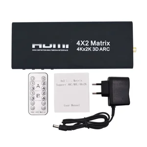 HDMI-compatible Splitter Extender Hub Box 4X2 Matrix Switcher Support ARC 4Kx2K SPDIF Coaxial Audio Output For PS3 Xbox 360