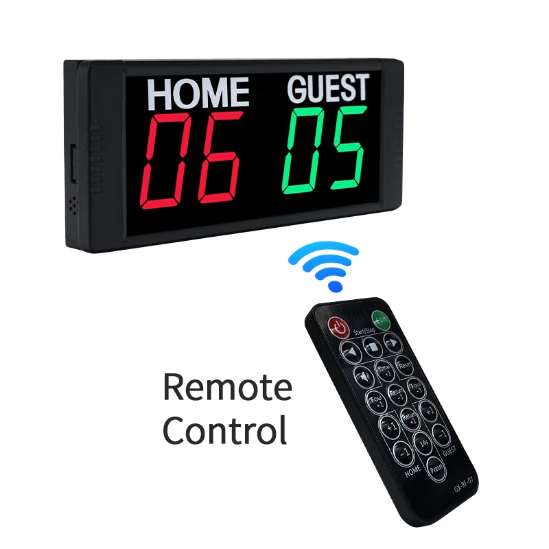 GANXIN Magnetic Battery/Plug-in Electronic Scoreboard with Remote, Portable Mini Basketball Scoreboard Digital