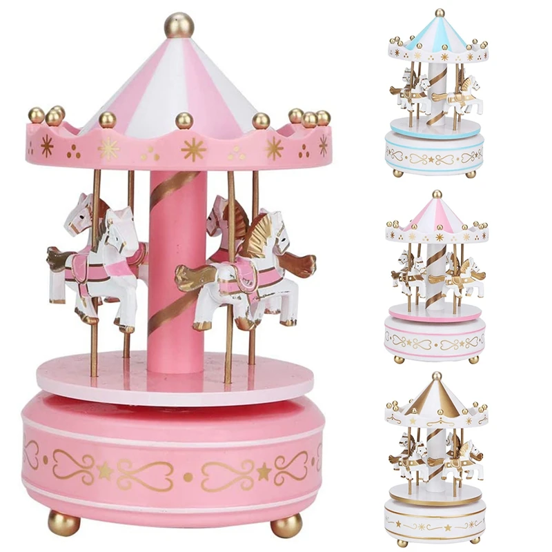 

Музыкальная шкатулка Merry Go, круглая музыкальная шкатулка, украшения для комнаты, вращающаяся Музыкальная шкатулка с заводным механизмом, лучшие подарки для мальчиков и девочек